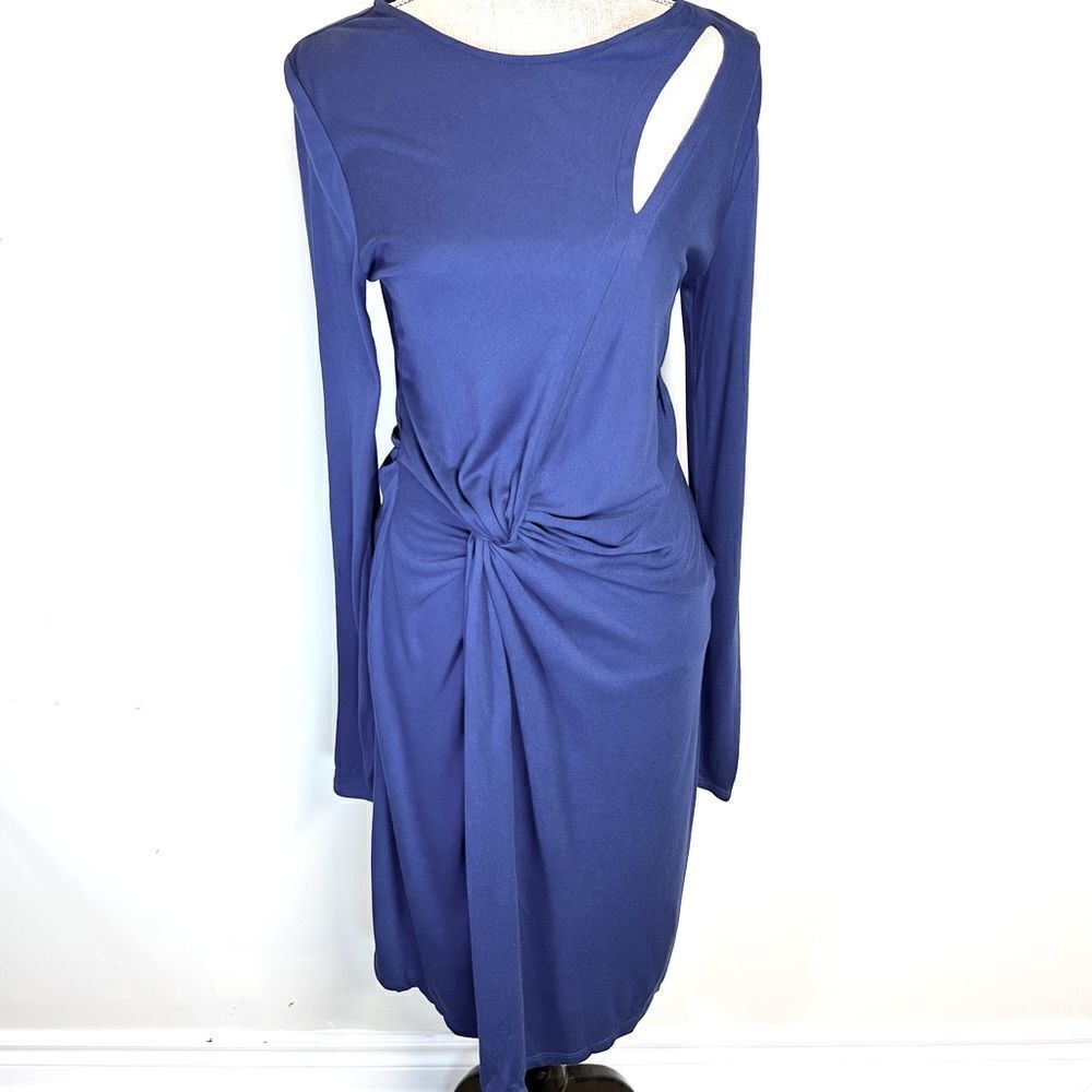 Halston Heritage Blue Long Sleeve Dress
